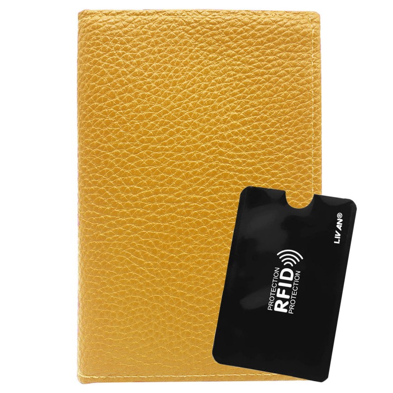 Porte papiers voiture carte grise, permis, identité, assurance, 4 volets  opaques en cuir / étui RFID